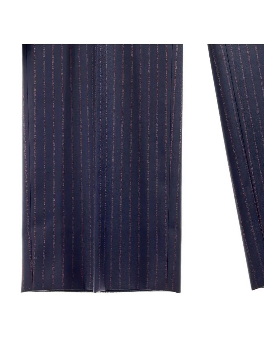 Gucci Set Wool Logo Striped Tailored Jacket Trousers 48 Navy